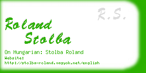 roland stolba business card